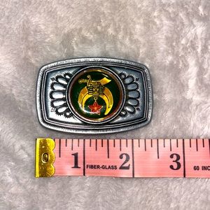 Shriner Mason Freemason Sword Red Star Traditional Emblem  Belt Buckle